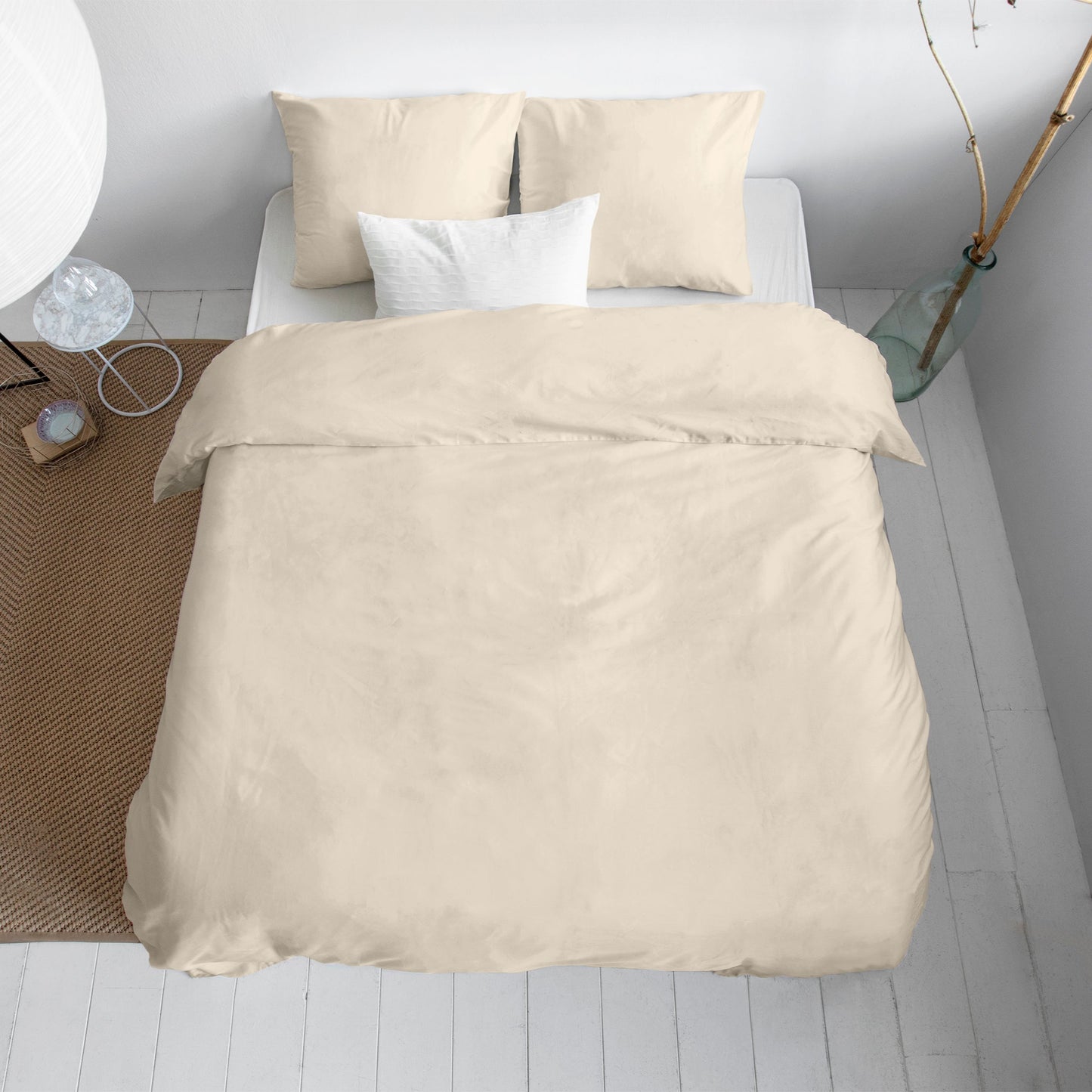 Satin Cotton Duvet Cover Sand - Sale