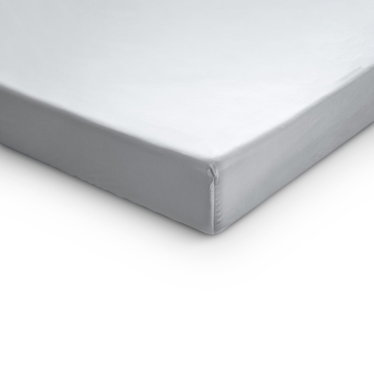 Satin Cotton Fitted Sheet- white