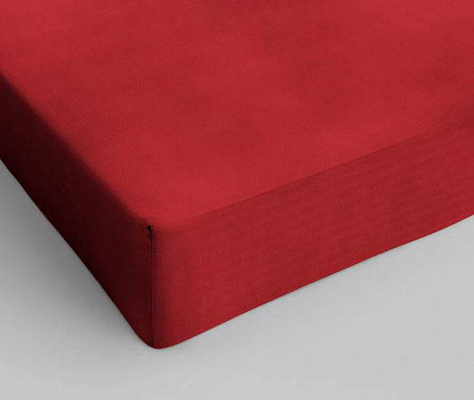 Drap housse en coton Rouge